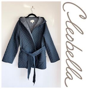 NEW SAMPLE Cleobella Geneva Reversible Belted Quilted Denim Jacket Size Small